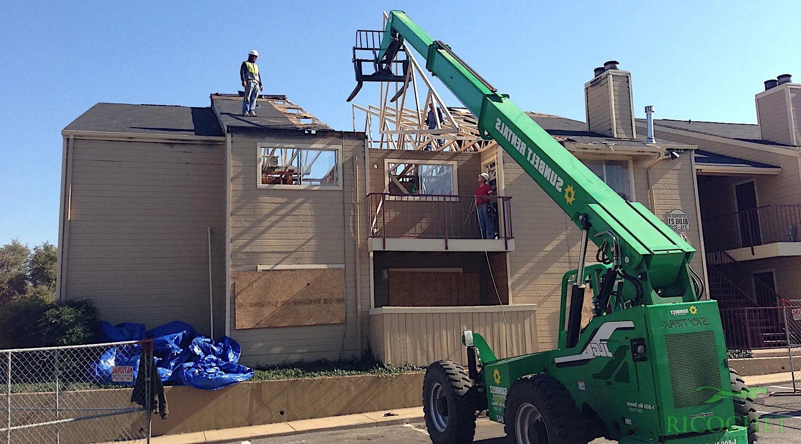 Multi-family apartment building under renovation work